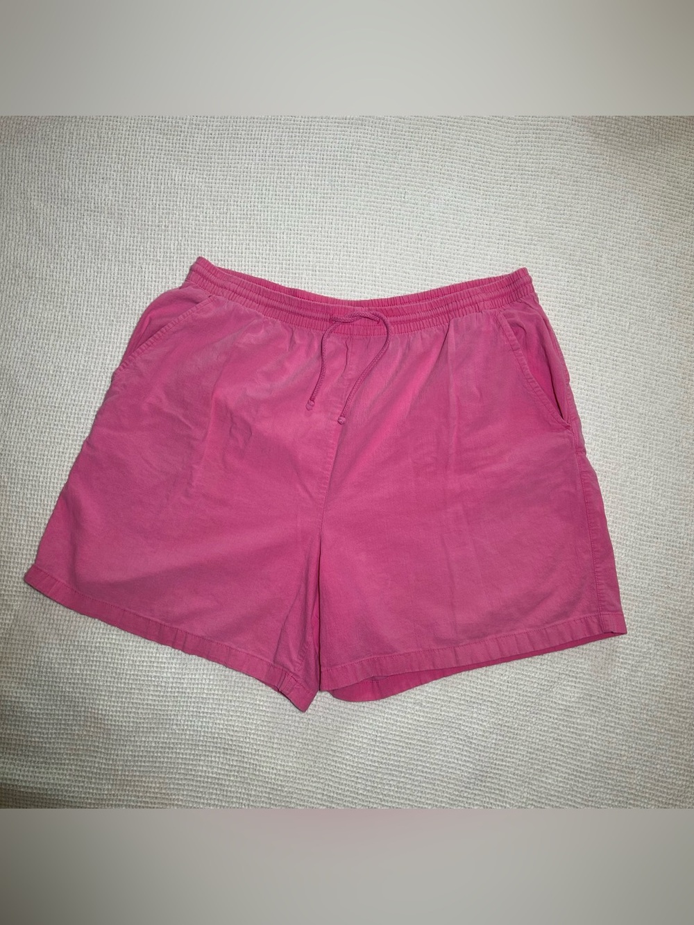 Bobbie Brooks Pink High Rise Shorts Women's XL Elastic Waist Pull On 100% Cotton